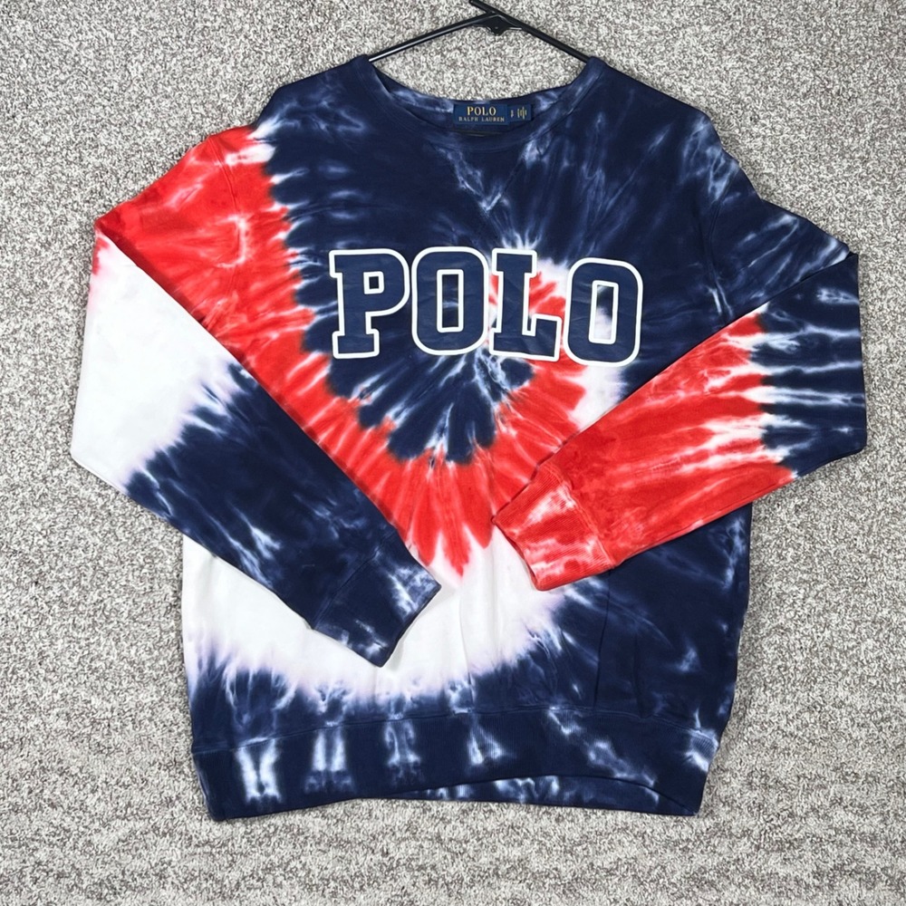 Polo Ralph Lauren Tie Dye Sweatshirt Crew Neck Long Sleeve Men's Size S